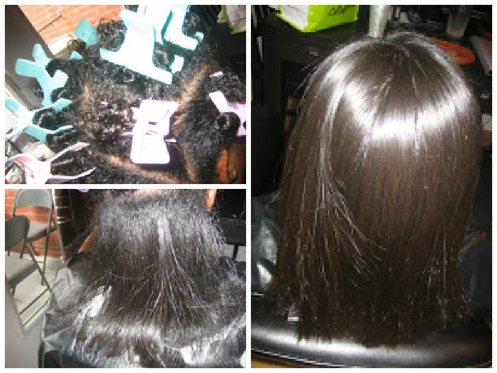 Coiffure Saida - photo avant après lissage sur cheveux haitiens et crépus